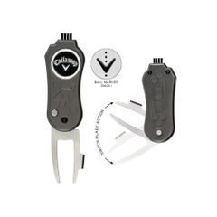 DIVOT BLADE TOOL プレイ小物 4-IN-1 磁気ボールマーカー付き 1台4役ブレードディボットツール キャロウェイ(Callaway) 0700215001319E シルバー