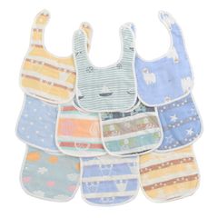 【人気商品】スタイ bib.] 10枚 セット よだれかけ ビブ 綿100% [BMC 柔らかい 6重 ガーゼ U型のサムネイル