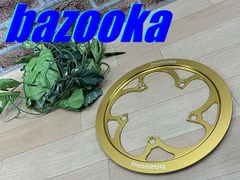☆ Teluspo's Top Recommendation!! Unused Dead Stock Item!! BAZOOKA CHAINRING with Protector Ring GOLD 56T PCD130 Bazooka CNC Machined Aluminum Chainring with Integrated Protector for Mini Velo M-1111