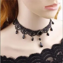 ブラック ネックレス レースネックレス チョーカー タトゥーチョーカー
