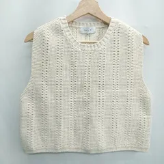 ◇ Θ SIMPLICITE サンプリシテ ニット生地 ベスト サイズ表記なし アイボリー系 レディース E  【1501230036023】