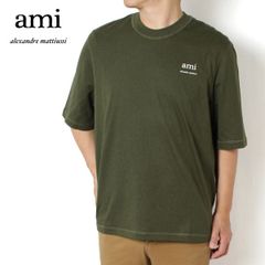 25SSモデル アミ アレクサンドル マテュッシ AMI Alexandre Mattiussi メンズ ロゴプリント Tシャツ【376 LODEN】 HTS048.JE0119 376/【2025SS】m-tops