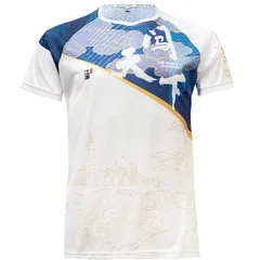 台湾製　自転車　サイクリング　東京マラソン《闖天下》檄を飛ばす　半袖Tシャツ 半袖コンプレッション　トレーニングウェア　スポーツウェア　 ランニング　マラソン　ユニフォーム　スポーツウェア　銀イオン　AG＋　エージープラス　抗菌防臭加工　台湾デザイン　男女兼用のサムネイル