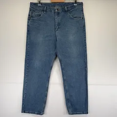 古着 ラングラー Wrangler デニムパンツ ジーンズ ジーパン 5ポケット 長ズボン ジップ ストレート w36 L30  ブルー メンズ