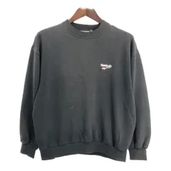90年代 Reebok リーボック スウェット スポーツ ワンポイントロゴ ブラック (メンズ S) 中古 古着 S6892