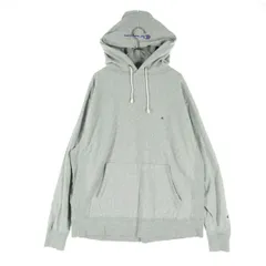 美品 Champion チャンピオン ワンポイントロゴ 長袖 パーカー S グレー メンズ 古着