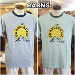 バーンズ　バーンズアウトフィッターズ　BARNS 　半袖プリントTシャツ　リンガーT　25169