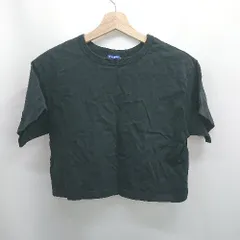 ◇ ⊂ Champion チャンピオン ショート丈 半袖 Tシャツ カットソー サイズM ブラック レディース E  【1506110005748】