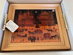 【新品・訳あり】CHARLES　WYSOCKI　チャールズ　ワイソッキー　絵画アンティークトレイ　アメリカ製Ⅰ
