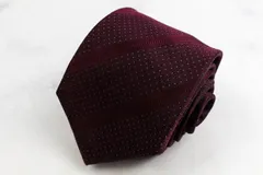 ヒロミチナカノ ブランド ネクタイ シルク ストライプ柄 ドット柄 PO メンズ ワインレッド hiromichi nakano 【中古】のサムネイル