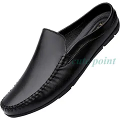 レザー ビジネススリッパ ドライビングシューズ メンズ 革靴 軽量 スリッポン ドクターサンダル お洒落 カジュアル オフィス クールビズ