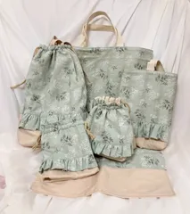 【6点セット】女の子♡入園入学準備グッズ　Fresh green flower