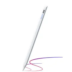 VANBOKEEiPadペンシルアップルペンシルペアリング不要超高精度傾き感知磁気吸着極細ペン先軽量Type-C急速充電誤作動防止学生デザイン・ドローイング2018年以降ipad対応(白・替え芯付き)