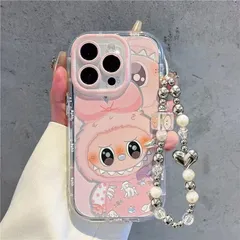 スマホケース　ラブブLabubu　グリーン　ピンク　ストラップ付き　iPhone対応　アイフォンケース　iPhone16pro/15/15pro/15pro max/14/14pro　可愛いケース　海外限定　新品未使用　2カラー選択可能
