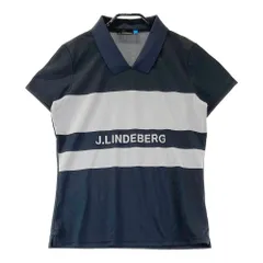 サイズ：L J.LINDEBERG ジェイリンドバーグ  半袖ポロシャツ  ネイビー系 [240101396054]# ゴルフウェア レディース ストスト