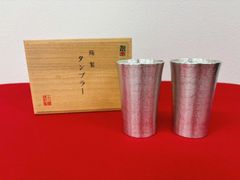 【na-00031】錫製　タンブラー　ペアセット　日本製　食器　日用品　工芸品