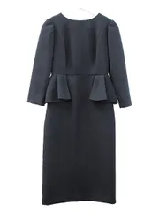 セルフォード CELFORD ロングスリーブ ペプラム タイト ワンピース 36 ネイビー 紺 ドレス オケージョン