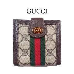 GUCCI グッチ シェリーライン 二つ折り財布 GG柄 インターロッキングG PVC レザー オールドグッチ ウェブライン