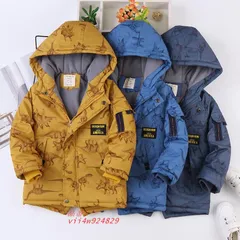 キッズ モッズコート 男の子 恐竜 キッズ ジュニア コート アウタ フード付き子供服子ども服 裏起毛オシャレ中綿 ジャケット 厚手冬服 アウター 防寒 通園通学 vii4w924829