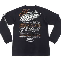 ノートン 長袖Tシャツ Norton ウイング刺繍 バックインパクト ロンT 243N1108B 黒 新品