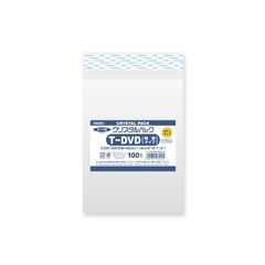 ヘイコー 透明 OPP袋 クリスタルパック テープ付 ボディタイプ DVD用 縦 100枚 厚0.03×幅153×高205