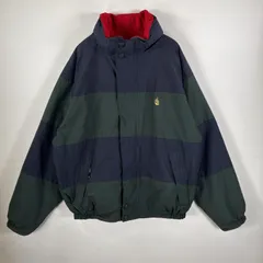 古着 90's/90年代 ノーティカ NAUTICA セーリングジャケット リバーシブル ボーダー 大きめ XXL  グリーン メンズ