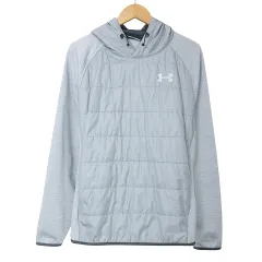アンダーアーマー UNDER ARMOUR 16AW スウェットパーカー UA INSULATED プルオーバー SWACKET 中綿 長袖 ポリエステル MTR3410 裏フリース STORM ロゴ プリント SM グレー X