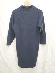 ◇ ⊇ Simplicite シンプリシテェ 長袖 膝丈 ニット ワンピース 表記なし ネイビー レディース P  【1409090005619】
