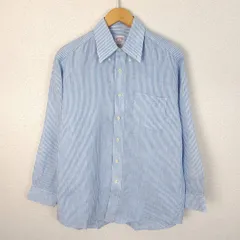 Brooks Brothers ブルックスブラザーズ 長袖シャツ リネン ストライプ 総柄 ブルー Mサイズ メンズ 古着 アメカジ