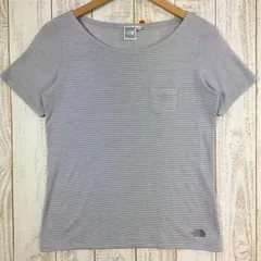 【Women's L グレー系】 The North Face ( ザ・ノースフェイス ) マイクロボーダー ポケット Tシャツ Micro Border Pocket T-Shirt Asian Women's  タイツ インナー シャツ ト