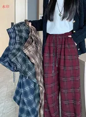 パンツ 裏起毛 チェックパンツ 裏起毛チェックパンツ レディース ロングパンツ パンツ ワイドパンツ ゆったり 秋冬 美脚パンツ ボトムス チェック柄 ウエストゴム おしゃれ カジュアル ストレートパンツ