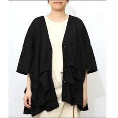 スカラー ScoLar 眼鏡リボンネコ柄シアープルオーバー （ブラック） スカラー ScoLar 眼鏡リボンネコ柄シアープルオーバー