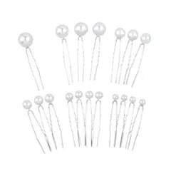 【挿すだけで 一気に華やか】Uピン 髪飾り パール 18本セット 結婚式 ヘアアクセサリー 成人式 卒業式 発表会 和装 着物 浴衣 _d