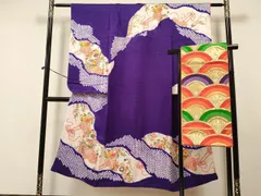 平和屋着物∵女の子　十三参り　子供　袋帯セット　絞り　花車文　金彩　逸品　DAAR6459ma