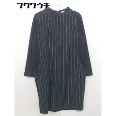 ◇ le coeur blanc バックジップ ストライプ 長袖 膝丈 ワンピース サイズ38 ブラック ホワイト レディース 【中古】 【1105240001981】のサムネイル