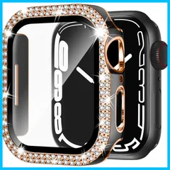 【数量限定】ケース(40mm，ダイヤモンド・ブラック＆ローズゴールド。) watch watch apple 全面保護 簡単に取り付け・取 カバーキズ防止 高透過率apple PC+ガラス素材 超薄型 ガラスフィルム付 ダブルダイヤモンド 本体 アップルウォッ