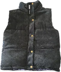 three Joy アウター レディース かわいい カジュアル 軽量 防寒 中綿 袖なし(グレー,  S Regular)