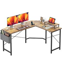 【迅速発送】CubiCubi l字デスク 幅150cmx奥行き120cm パソコンデスク ゲーミングデスク 机pcデスク 勉強机 コーナーデスク 机 ワークデスク 組み立て簡単 収納袋付き 安定性 一人暮らし ブラウン