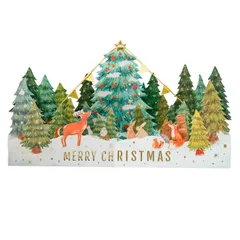 【在庫処分】置いて飾れる クリスマスカード GreetingLife(グリーティングライフ) フォレスト EC-29 定形