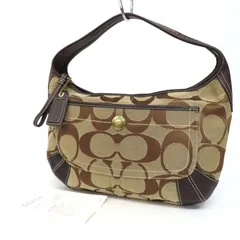 OF25143 新品同様 極美品 COACH コーチ エルゴ シグネチャー ホーボー ワンショルダーバッグ キャンバス×レザー トートバッグ ベージュ×ブラウン
