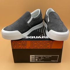 【美品】DSQUARED2 New Jersey Slip Sneakers/ディースクエアード ニュージャージー スリッポン スニーカー/スウェード スエード レザー 天然皮革/EUR41 CM27.4/ 服飾 (78-2025-0514-KO-003)