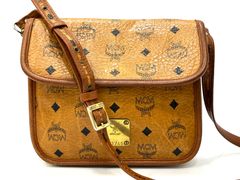 MCM ショルダーバッグ レザー ブラウン - メルカリ