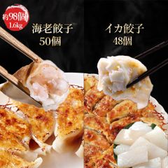 《いか餃子48個  こだわり海老餃子50個セット》 一龍堂 餃子  ※北海道・沖縄・離島発送不可