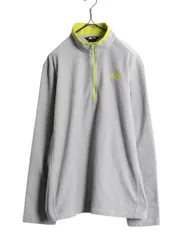 【お得なクーポン配布中!】 ノースフェイス 長袖 フリース Tシャツ メンズ L ロンT ハイネック ハーフジップ プルオーバー アウトドア 薄手 ツートン ワンポイント 灰