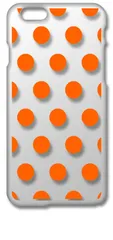 【新品未使用】iPhone6 Plus / 6s Plus アイフォン6sプラス クリア ハードケース ドット柄 水玉 (オレンジ) スマホケース カバー cl-iphone6plus-dotsmall-07