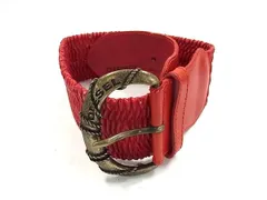 DIESEL ディーゼル レザー シルバー金具 ベルト 表記サイズ70/28 メンズ レッド系 DG9357