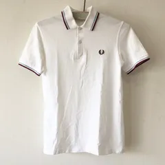 8143 FRED PERRY フレッドペリー ポロシャツ M12 ツインティップ 白 ホワイト イングランド製 コットン 鹿の子 サイズ36