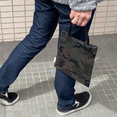 トートバッグ 迷彩柄 黒色 スナップボタン 内ポケット 裏地付き ハンドメイド