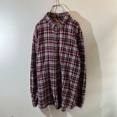 RED HEAD バーガンディチェックフランネルシャツ XL