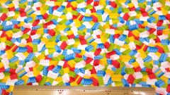 ブロックかくれんぼ、生地幅110cm×長さ100cm、ライトマルチ
